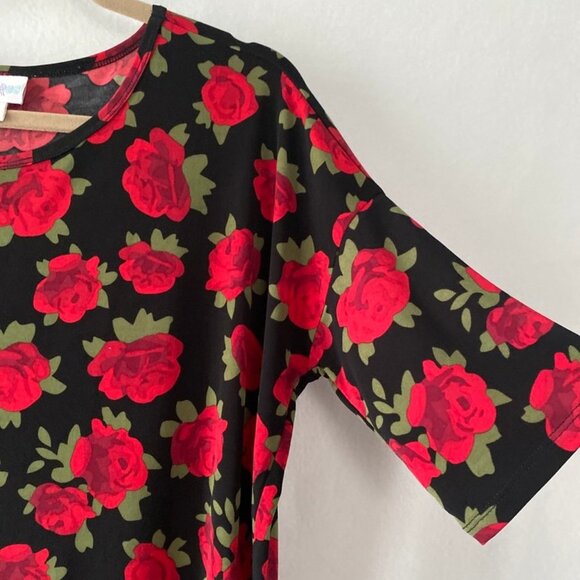 LuLa Roe XXS Simple Comfortable Red Rose Tunic - Picture 4 of 15